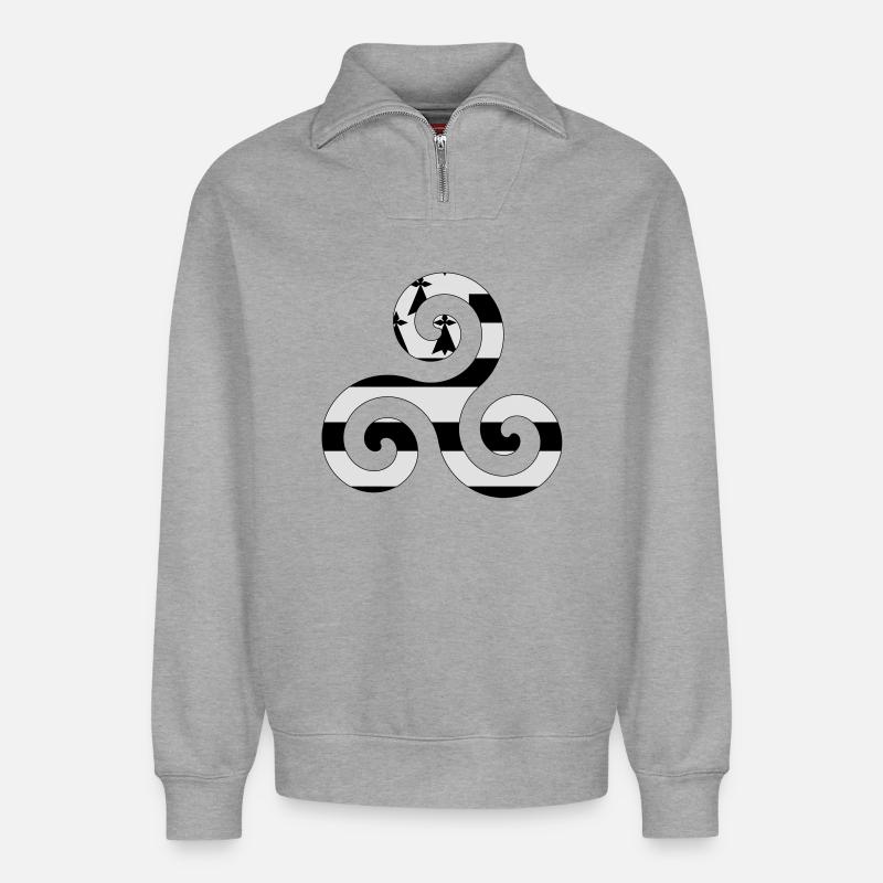 Brittany! - Relaxed Unisex Organic Half Zip Sweatshirt – by SPREAD - heather grey