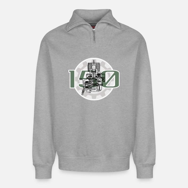 Simson MZ 150 - Relaxed Unisex Organic Half Zip Sweatshirt – von SPREAD - Grau meliert