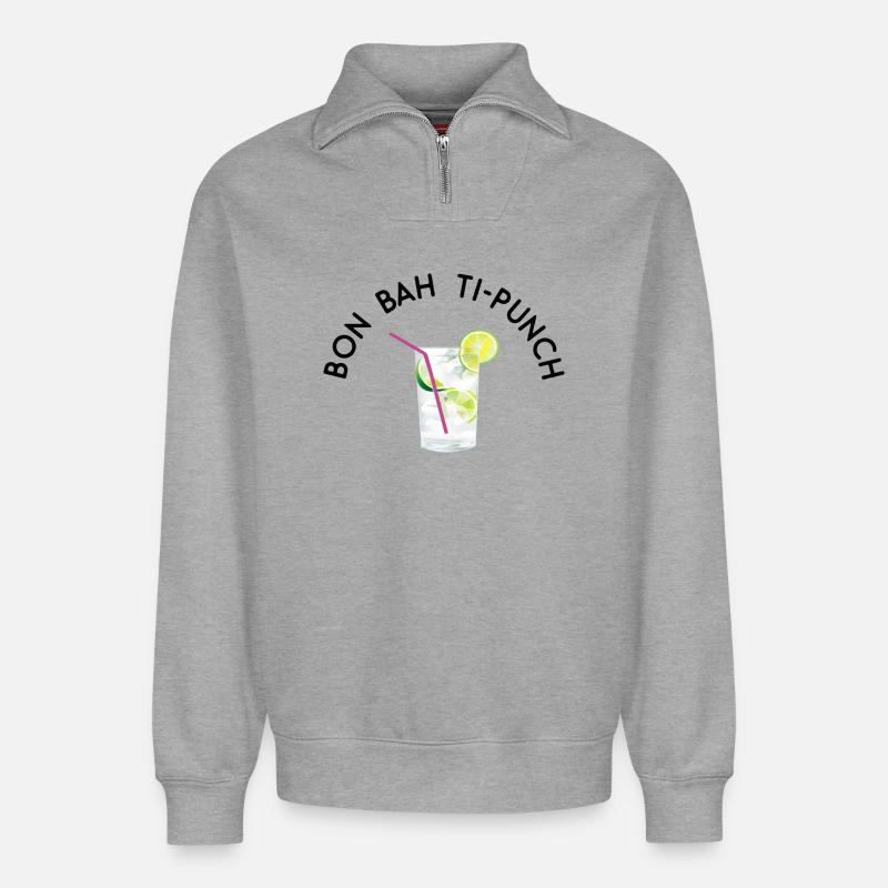Nun, Ti-Loch - Relaxed Unisex Organic Half Zip Sweatshirt – von SPREAD - Grau meliert