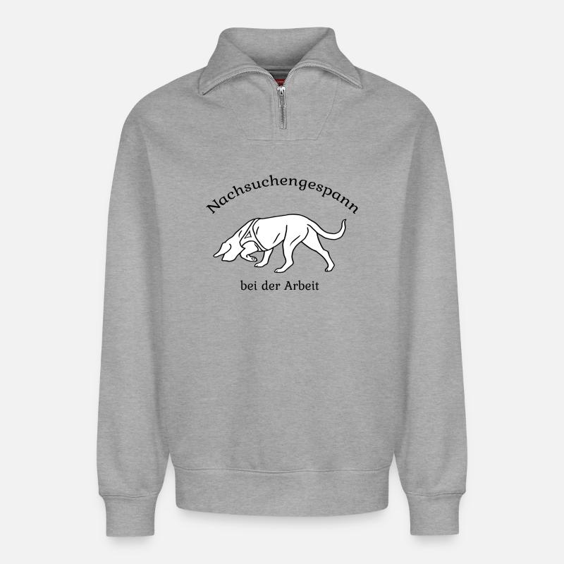 Nachsuche - Relaxed Unisex Organic Half Zip Sweatshirt – von SPREAD - Grau meliert