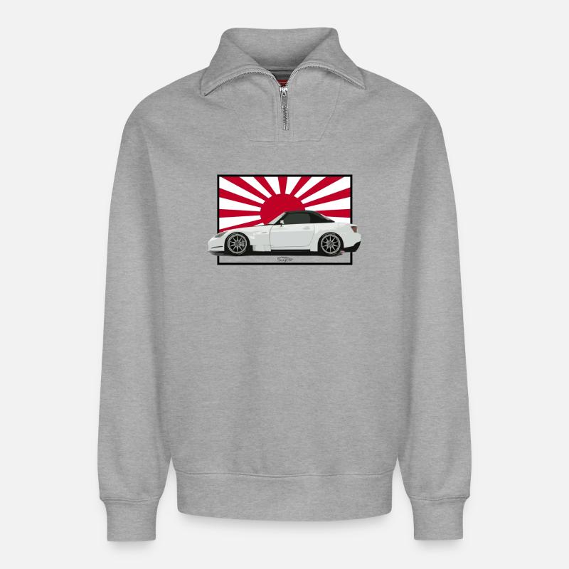 S2000 Swycar Edition - Relaxed Unisex Organic Half Zip Sweatshirt – von SPREAD - Grau meliert