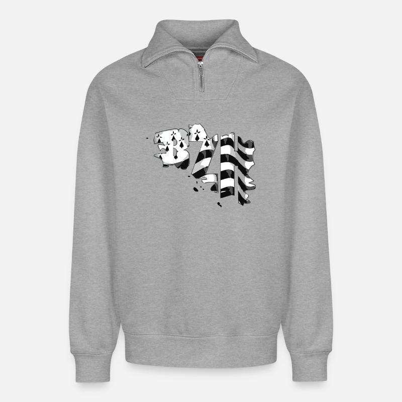 Brittany - Relaxed Unisex Organic Half Zip Sweatshirt – by SPREAD - heather grey
