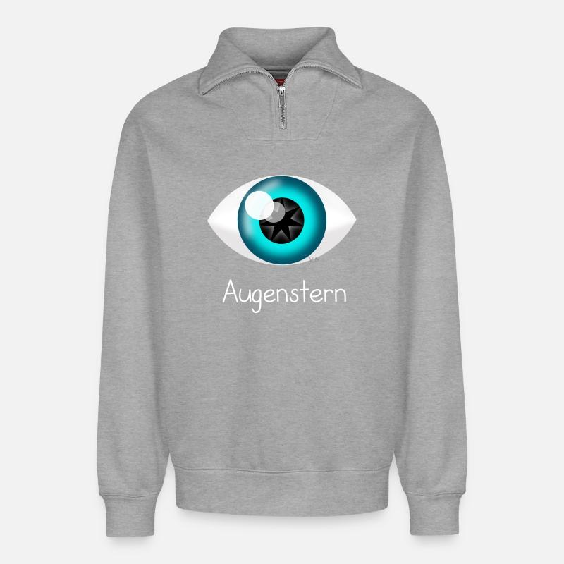 Augenstern - Relaxed Unisex Organic Half Zip Sweatshirt – von SPREAD - Grau meliert