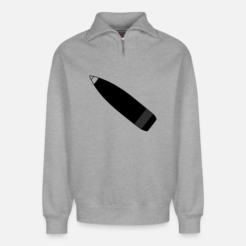 Granate - Relaxed Unisex Organic Half Zip Sweatshirt – von SPREAD - Grau meliert