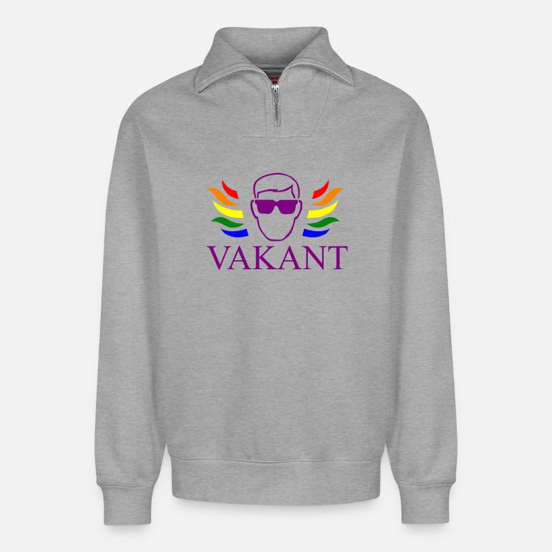 Vakant / Vacant Typ - Relaxed Unisex Organic Half Zip Sweatshirt – von SPREAD - Grau meliert