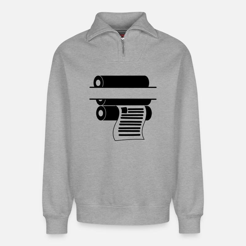 Logo drucken 2 - Relaxed Unisex Organic Half Zip Sweatshirt – von SPREAD - Grau meliert