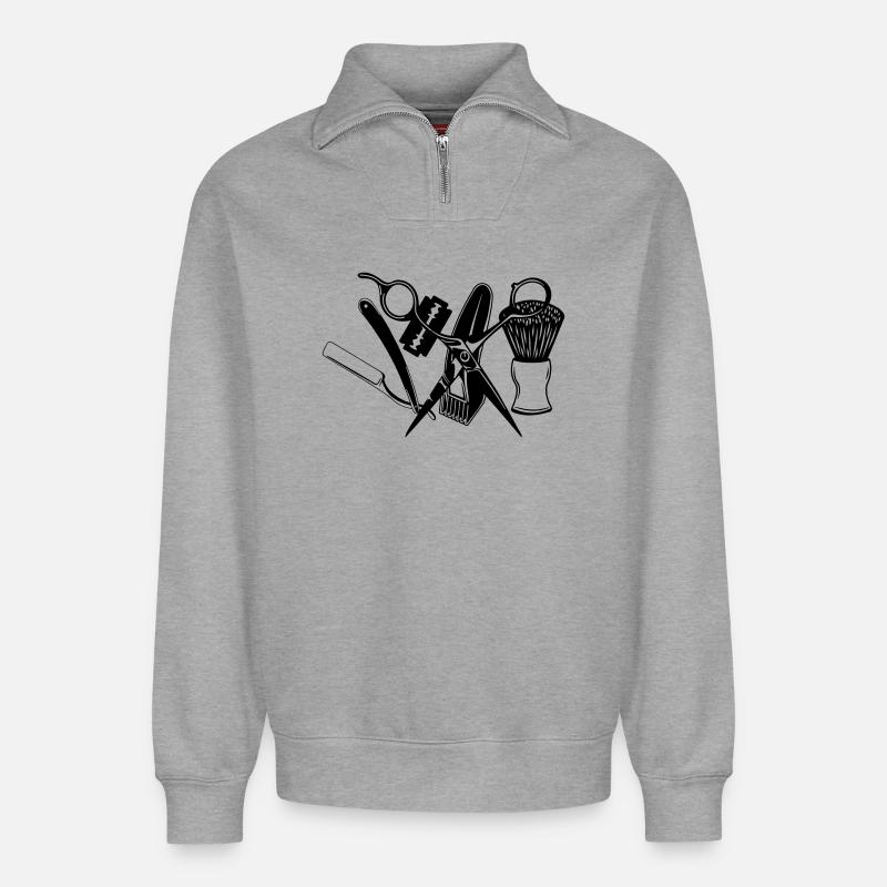 Shaving tools - Relaxed Unisex Organic Half Zip Sweatshirt – by SPREAD - heather grey