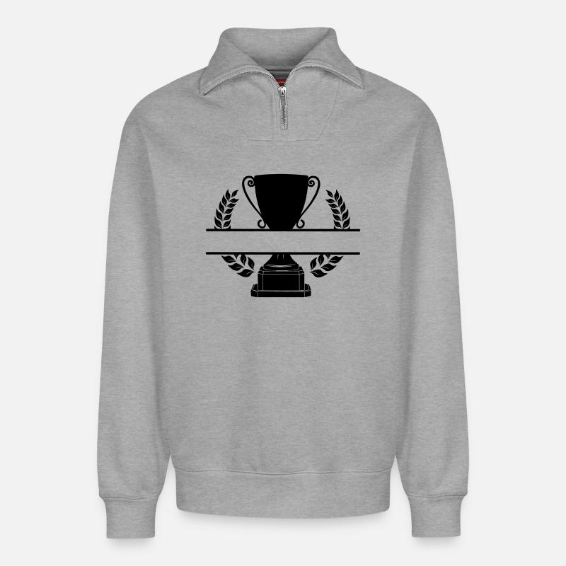 First place cup - Relaxed Unisex Organic Half Zip Sweatshirt – by SPREAD - heather grey