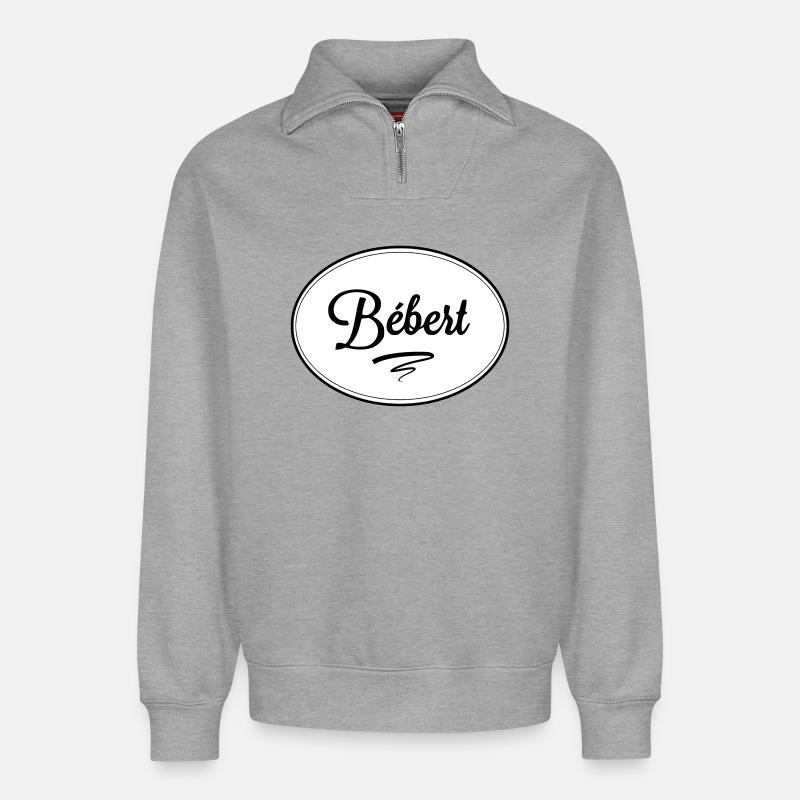 Bébert - Relaxed Unisex Organic Half Zip Sweatshirt – by SPREAD - heather grey