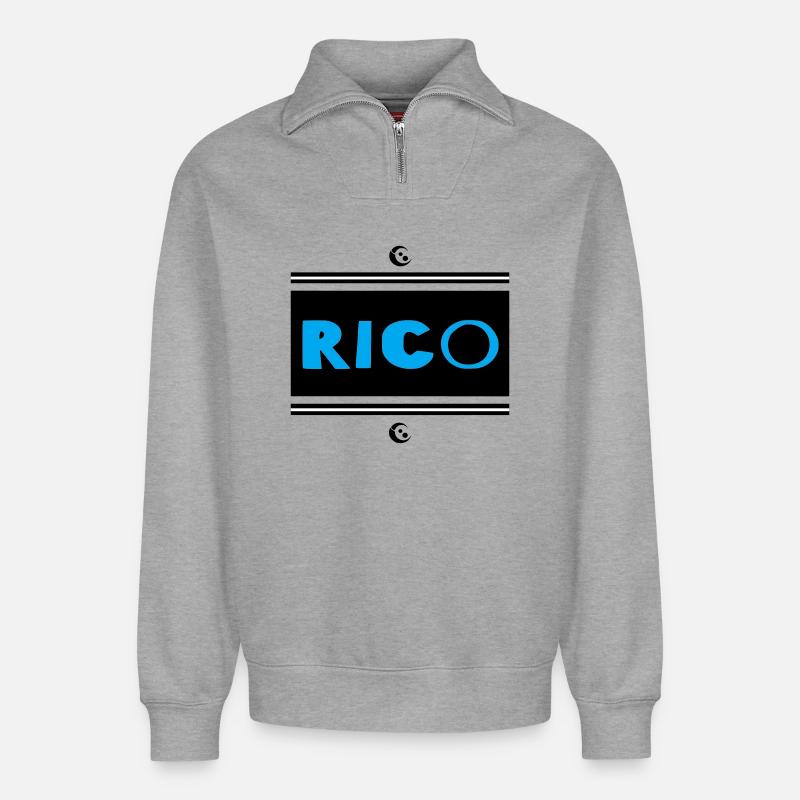 Rico - Relaxed Unisex Organic Half Zip Sweatshirt – von SPREAD - Grau meliert