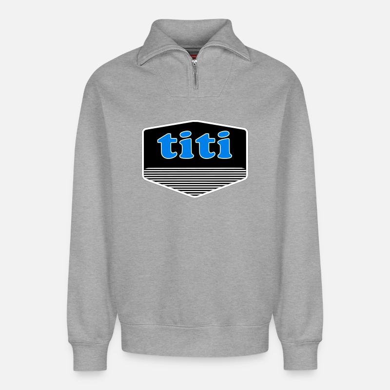 Springaffe - Relaxed Unisex Organic Half Zip Sweatshirt – von SPREAD - Grau meliert