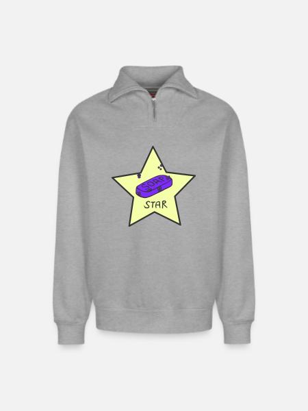 Soapstar - Relaxed Unisex Organic Half Zip Sweatshirt – by SPREAD - heather grey