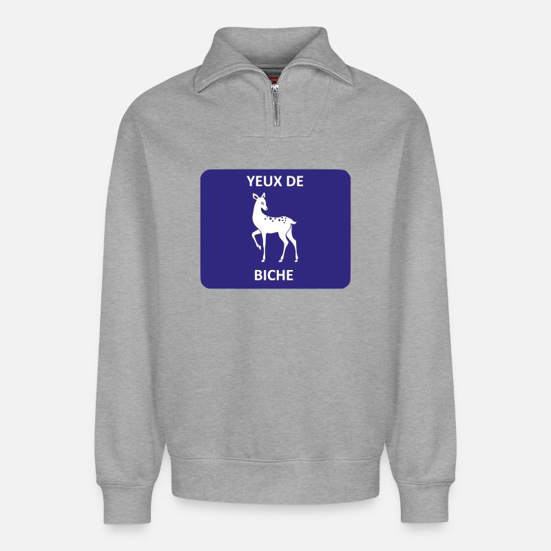 Doe Eyes - Relaxed Unisex Organic Half Zip Sweatshirt – by SPREAD - heather grey