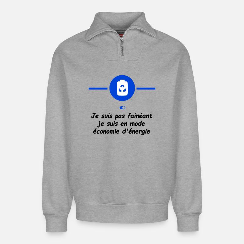 Power Saving Mode - Relaxed Unisex Organic Half Zip Sweatshirt – by SPREAD - heather grey