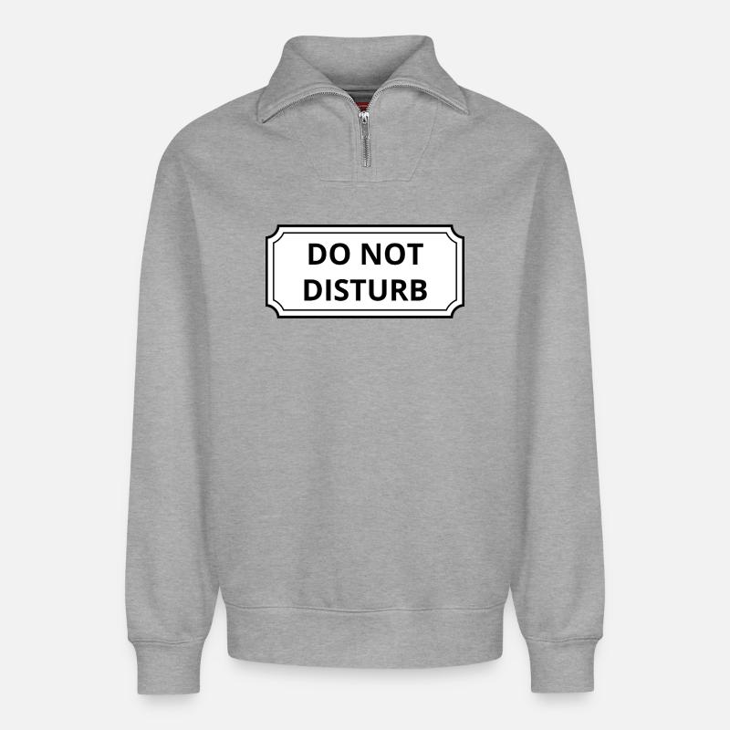 Nicht stören - Relaxed Unisex Organic Half Zip Sweatshirt – von SPREAD - Grau meliert