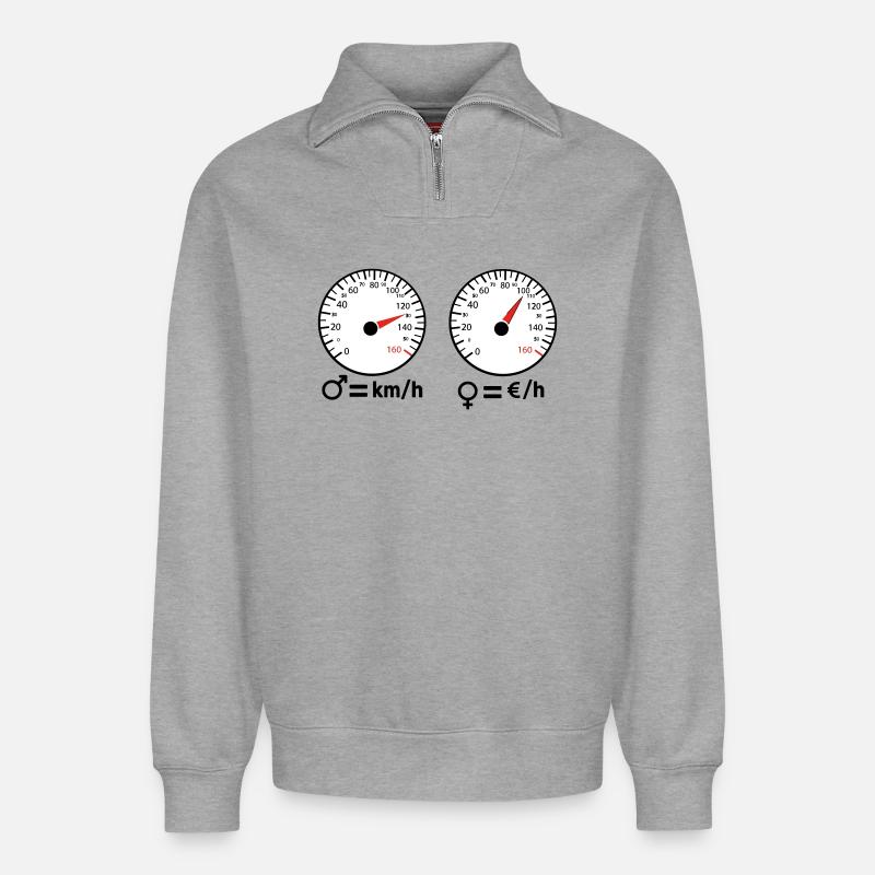 Sportlich und sparsam - Relaxed Unisex Organic Half Zip Sweatshirt – von SPREAD - Grau meliert