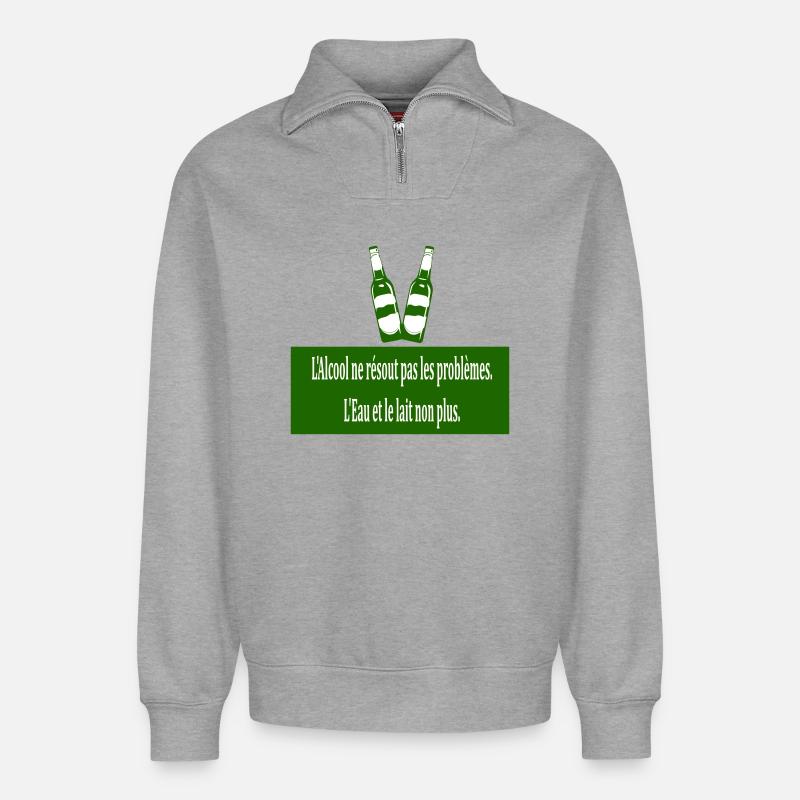 Cool doesn't solve problems - Relaxed Unisex Organic Half Zip Sweatshirt – by SPREAD - heather grey