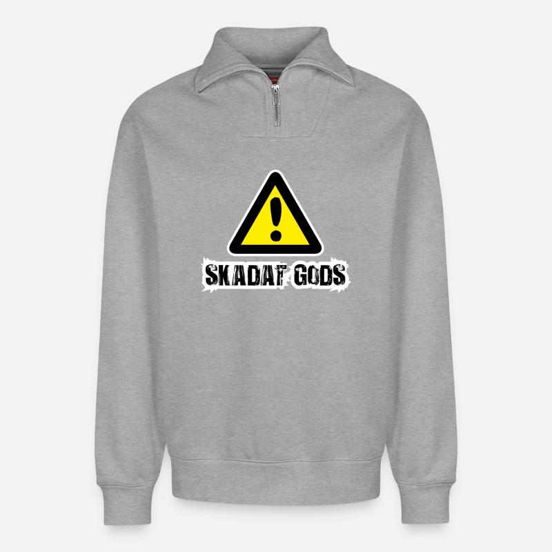 Beschädigte Ware - Relaxed Unisex Organic Half Zip Sweatshirt – von SPREAD - Grau meliert