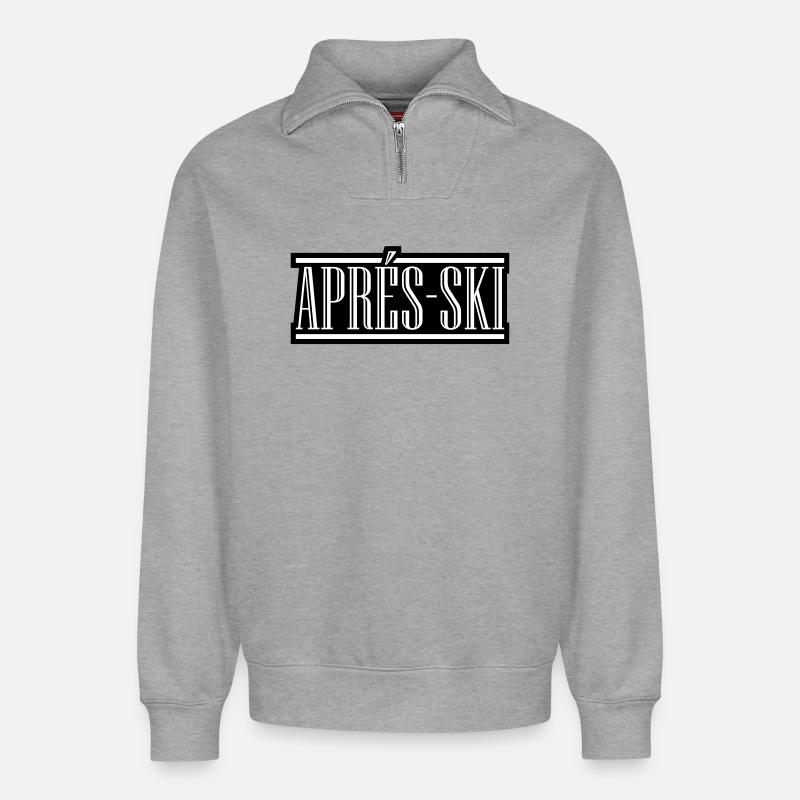 Après-ski - Relaxed Unisex Organic Half Zip Sweatshirt – by SPREAD - heather grey