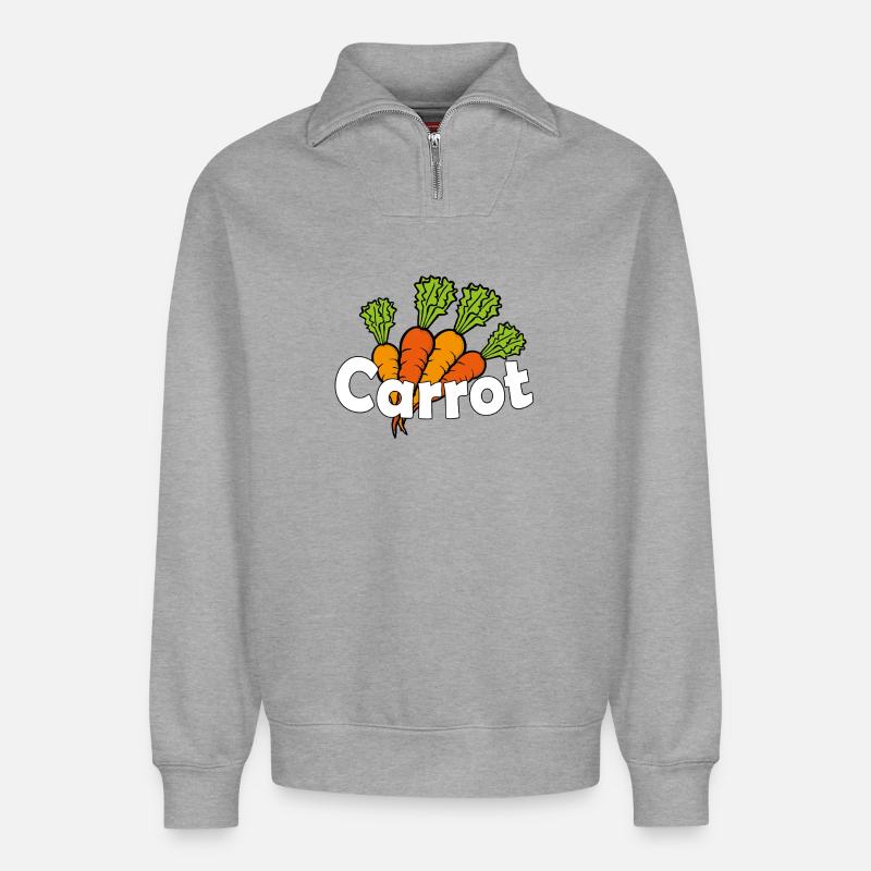 CARROT - Relaxed Unisex Organic Half Zip Sweatshirt – von SPREAD - Grau meliert