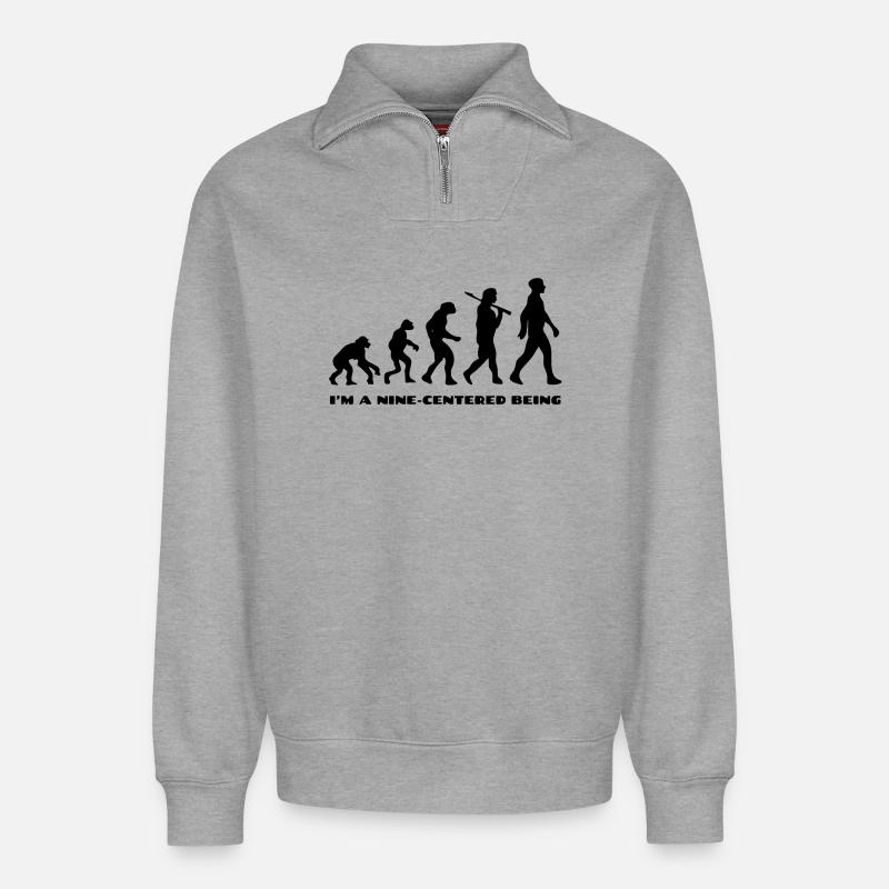 Evolution - Relaxed Unisex Organic Half Zip Sweatshirt – by SPREAD - heather grey