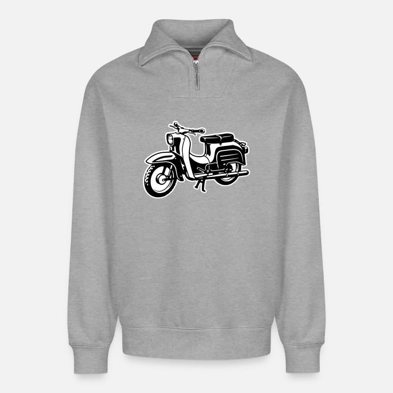 Schwalbe - two-tone - Relaxed Unisex Organic Half Zip Sweatshirt – by SPREAD - heather grey