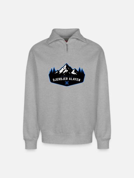 Djerdjer_Alayen_2 - Relaxed Unisex Organic Half Zip Sweatshirt – by SPREAD - heather grey