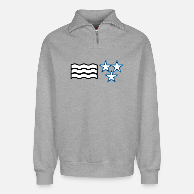 Flagge Aargau - Relaxed Unisex Organic Half Zip Sweatshirt – von SPREAD - Grau meliert