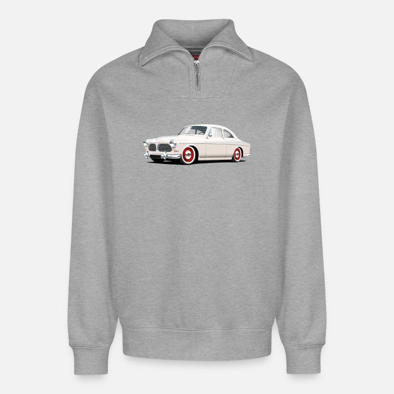 120er Serie Custom - Relaxed Unisex Organic Half Zip Sweatshirt – von SPREAD - Grau meliert