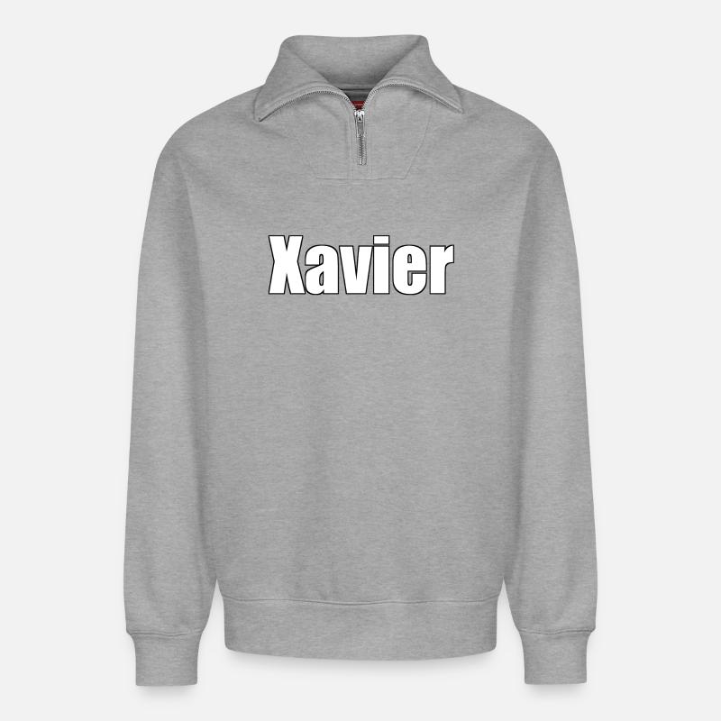 Xavier - Relaxed Unisex Organic Half Zip Sweatshirt – by SPREAD - heather grey