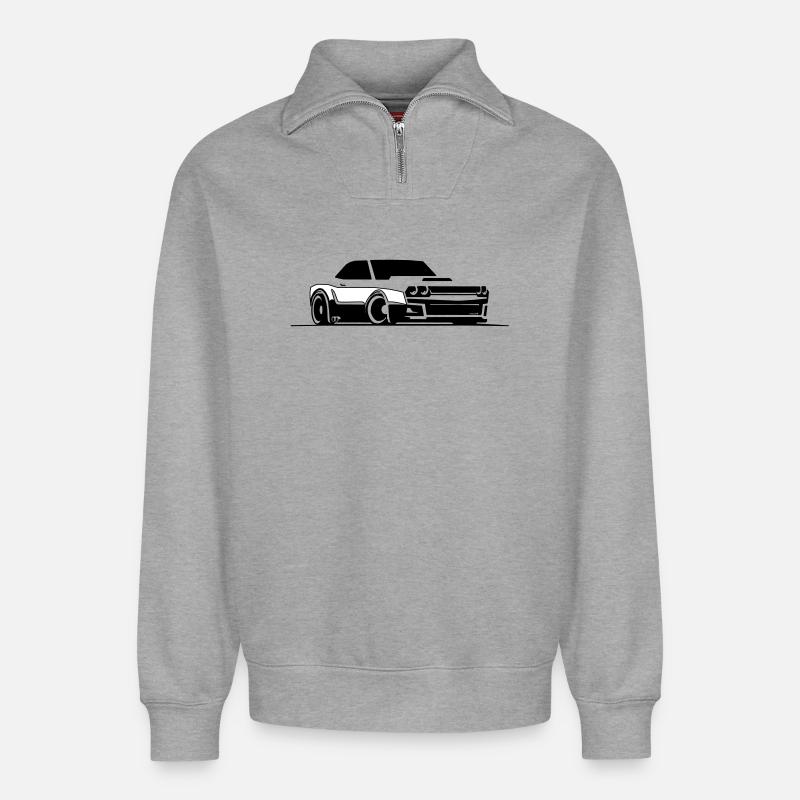 Challenger SRT Hellcat - Relaxed Unisex Organic Half Zip Sweatshirt – by SPREAD - heather grey
