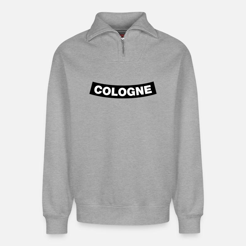 Cologne Chapter Element (JGA MC-Rocker-Design) - Relaxed Unisex Organic Half Zip Sweatshirt – by SPREAD - heather grey