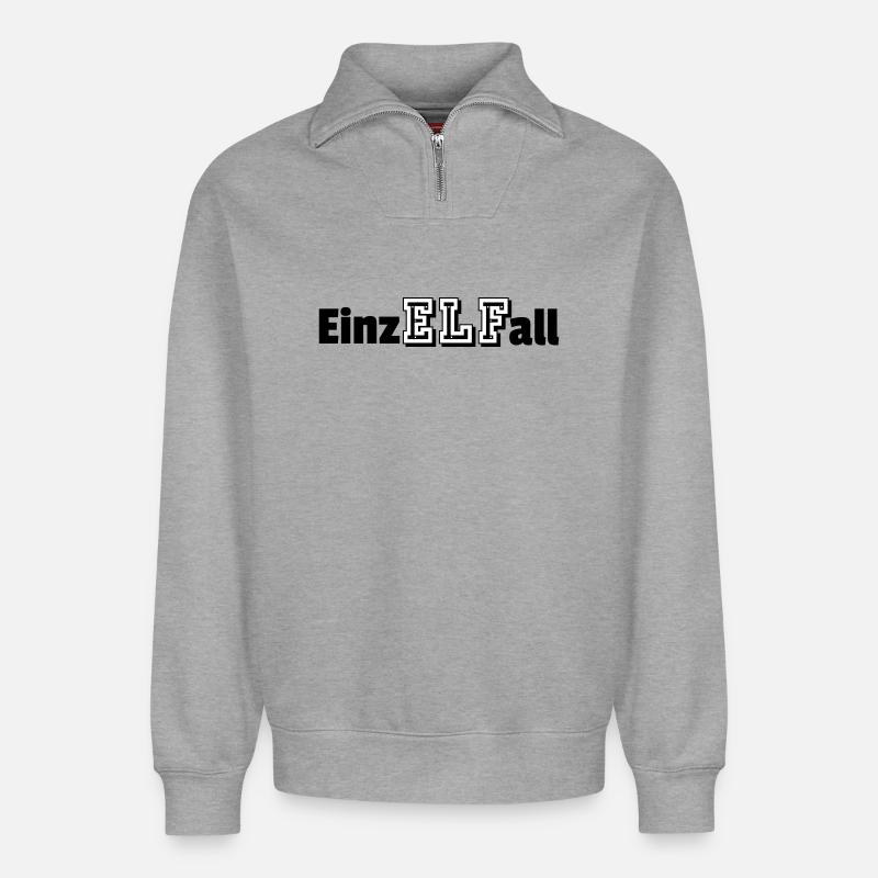 Einzelfall - Relaxed Unisex Organic Half Zip Sweatshirt – von SPREAD - Grau meliert
