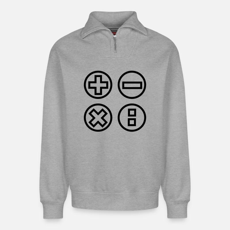Logo mit vier Emblemen berechnen Schattenbild - Relaxed Unisex Organic Half Zip Sweatshirt – von SPREAD - Grau meliert