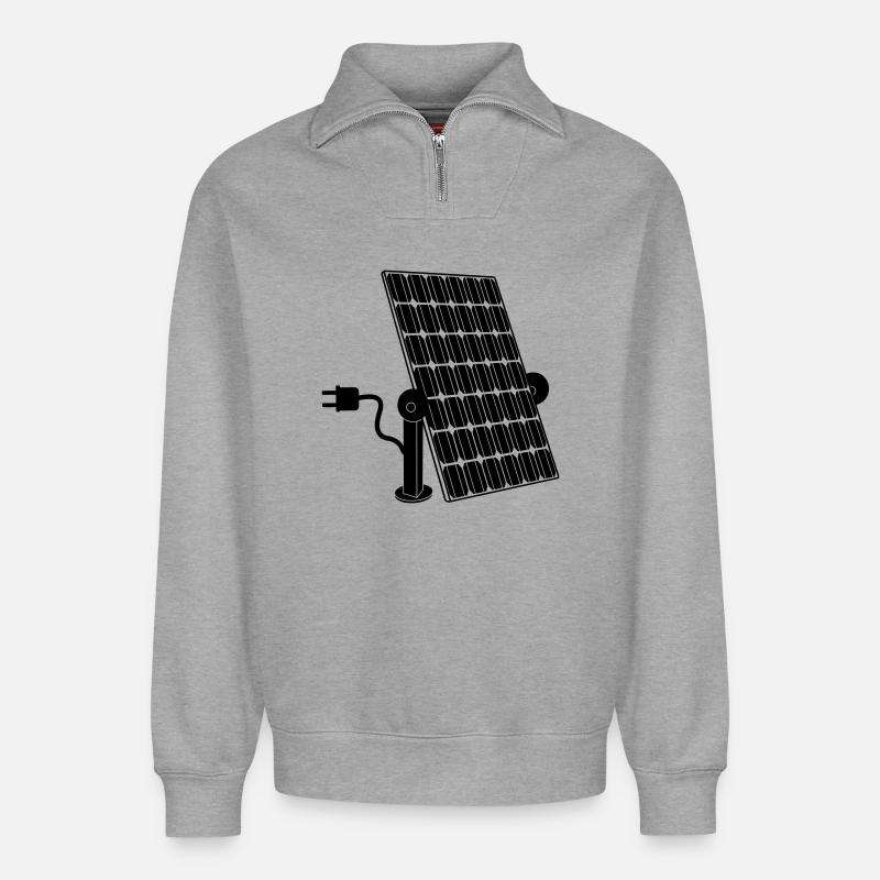 Solar panel with plug - Relaxed Unisex Organic Half Zip Sweatshirt – by SPREAD - heather grey