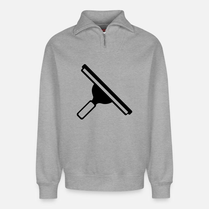 Glazewasser Traktor - Relaxed Unisex Organic Half Zip Sweatshirt – von SPREAD - Grau meliert