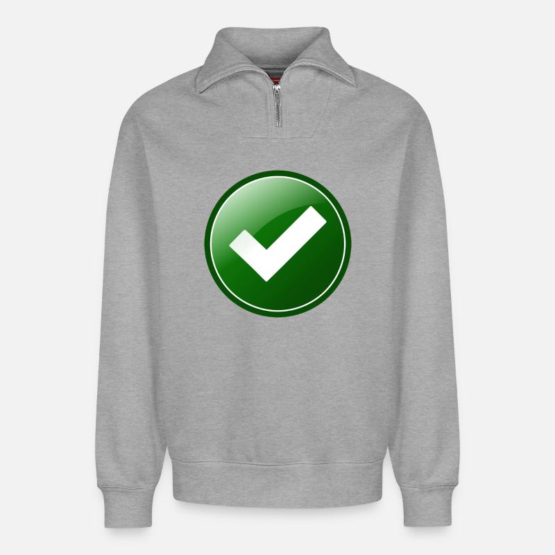 approved - Relaxed Unisex Organic Half Zip Sweatshirt – von SPREAD - Grau meliert