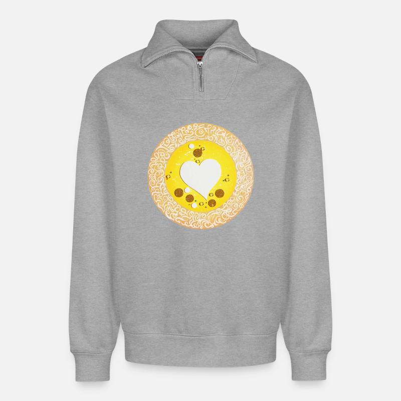 Sternentor der Wertschätzung - Sonja Ariel - Relaxed Unisex Organic Half Zip Sweatshirt – von SPREAD - Grau meliert