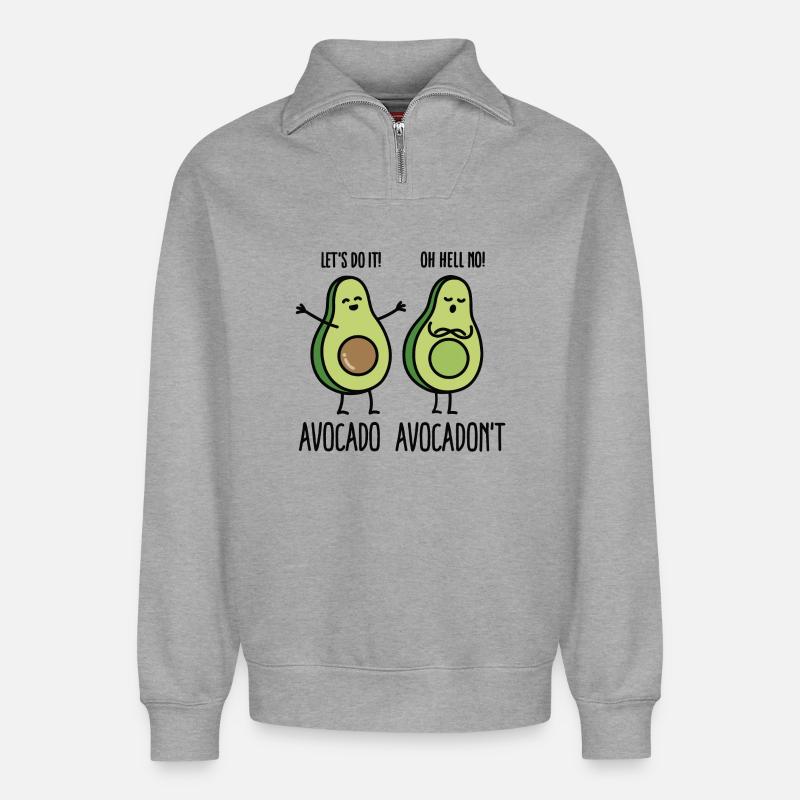 Avocado - Avocadon't - Relaxed Unisex Organic Half Zip Sweatshirt – von SPREAD - Grau meliert