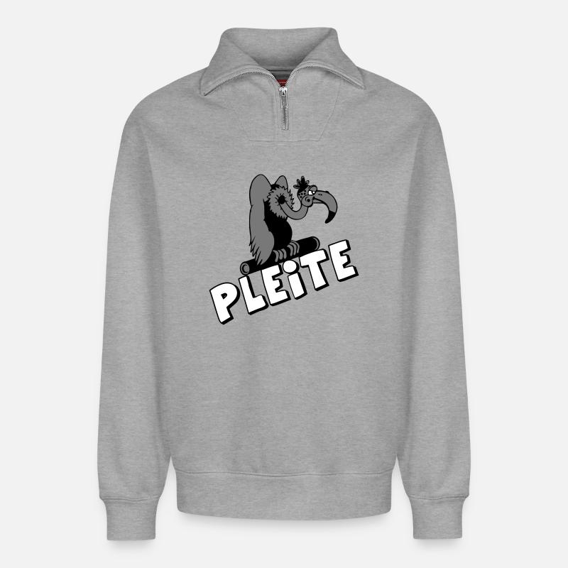 Plesiosaur Pleite Cartoon - Relaxed Unisex Organic Half Zip Sweatshirt – von SPREAD - Grau meliert