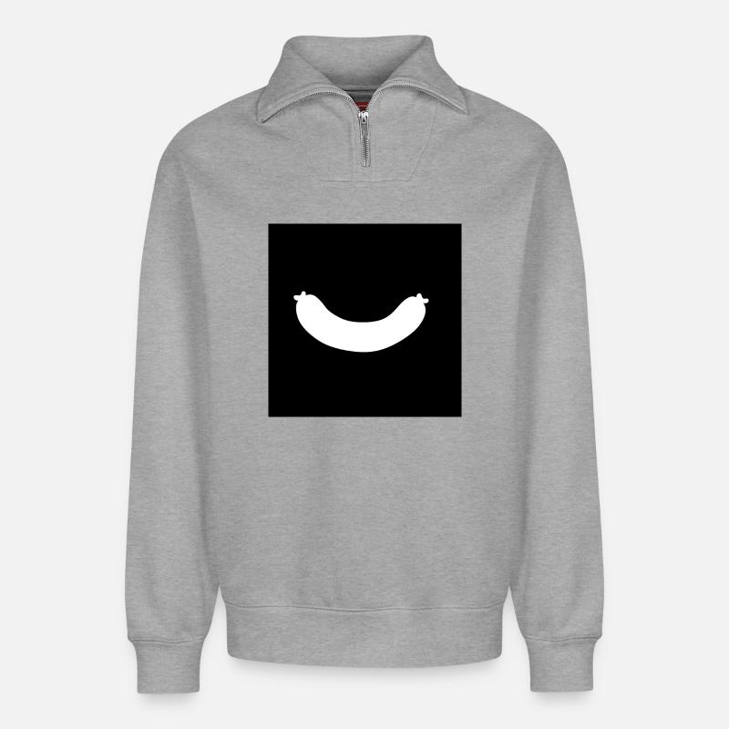 Wurst - Relaxed Unisex Organic Half Zip Sweatshirt – von SPREAD - Grau meliert