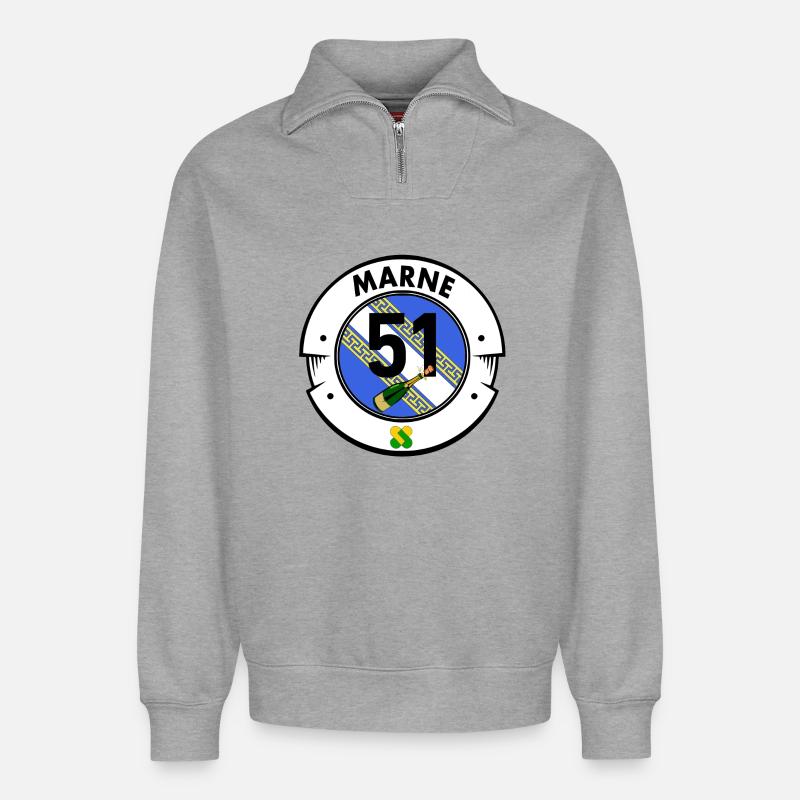Mergel - Relaxed Unisex Organic Half Zip Sweatshirt – von SPREAD - Grau meliert