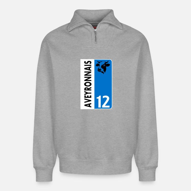 Aveyronnais - Relaxed Unisex Organic Half Zip Sweatshirt – von SPREAD - Grau meliert