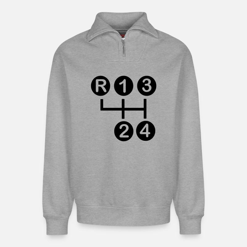 Getriebe 4-Gang - Relaxed Unisex Organic Half Zip Sweatshirt – von SPREAD - Grau meliert