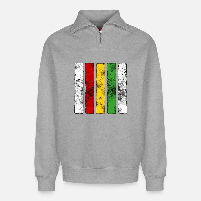 Signe Reggae - Sweat unisexe décontracté en coton biologique à demi-zip – de SPREAD - gris chiné