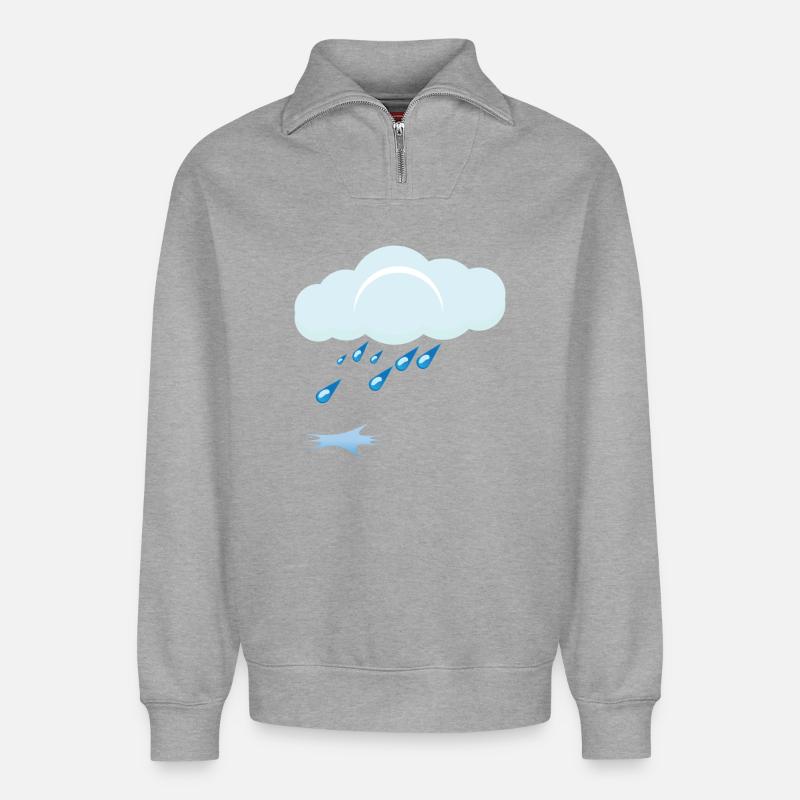 Regen - Relaxed Unisex Organic Half Zip Sweatshirt – von SPREAD - Grau meliert