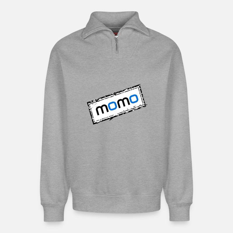 Momo - Relaxed Unisex Organic Half Zip Sweatshirt – by SPREAD - heather grey