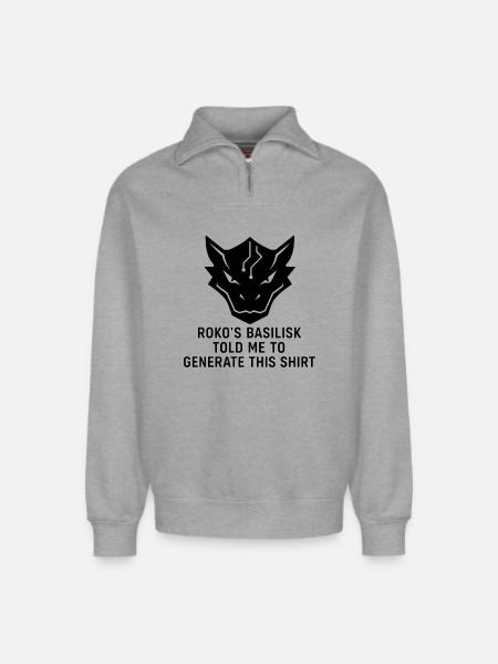 Generated by the Basilisk - Relaxed Unisex Organic Half Zip Sweatshirt – by SPREAD - heather grey
