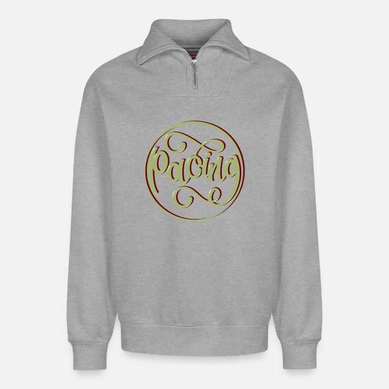 Rythme - Sweat unisexe décontracté en coton biologique à demi-zip – de SPREAD - gris chiné