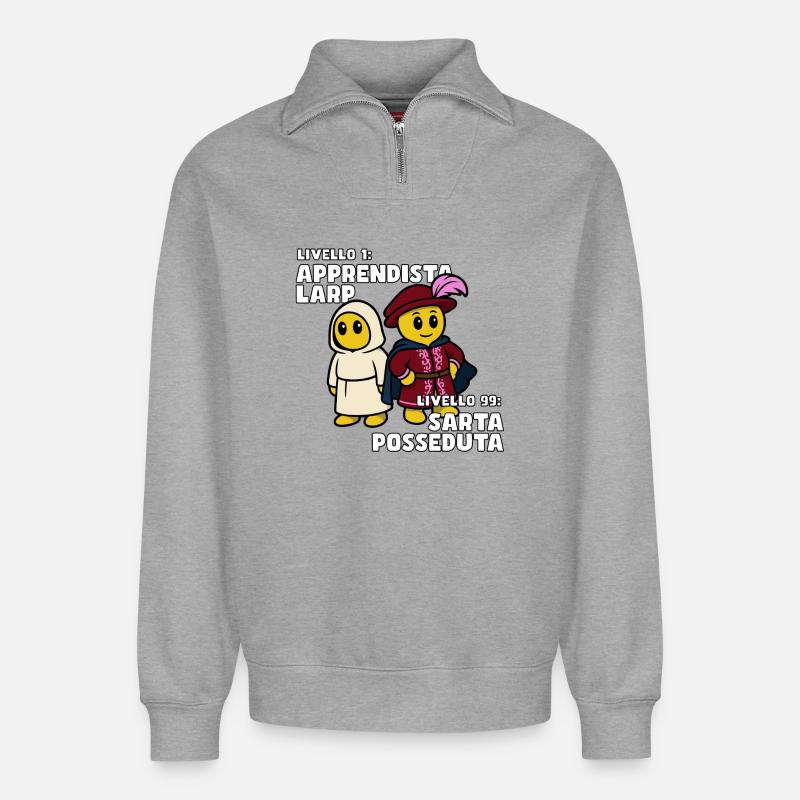 Possessed Seamstress – LARP Evolution - Relaxed Unisex Organic Half Zip Sweatshirt – by SPREAD - heather grey